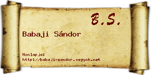 Babaji Sándor névjegykártya