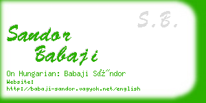 sandor babaji business card